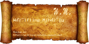 Wölfling Mihály névjegykártya